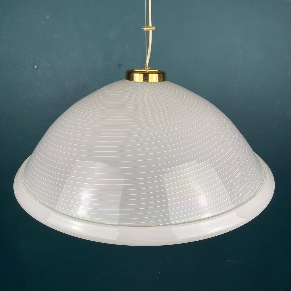Large swirling Italian Murano glass pendant lamp, 1980s.