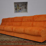 Orange Corduroy Modular Sofa, 1970s, Set of 5