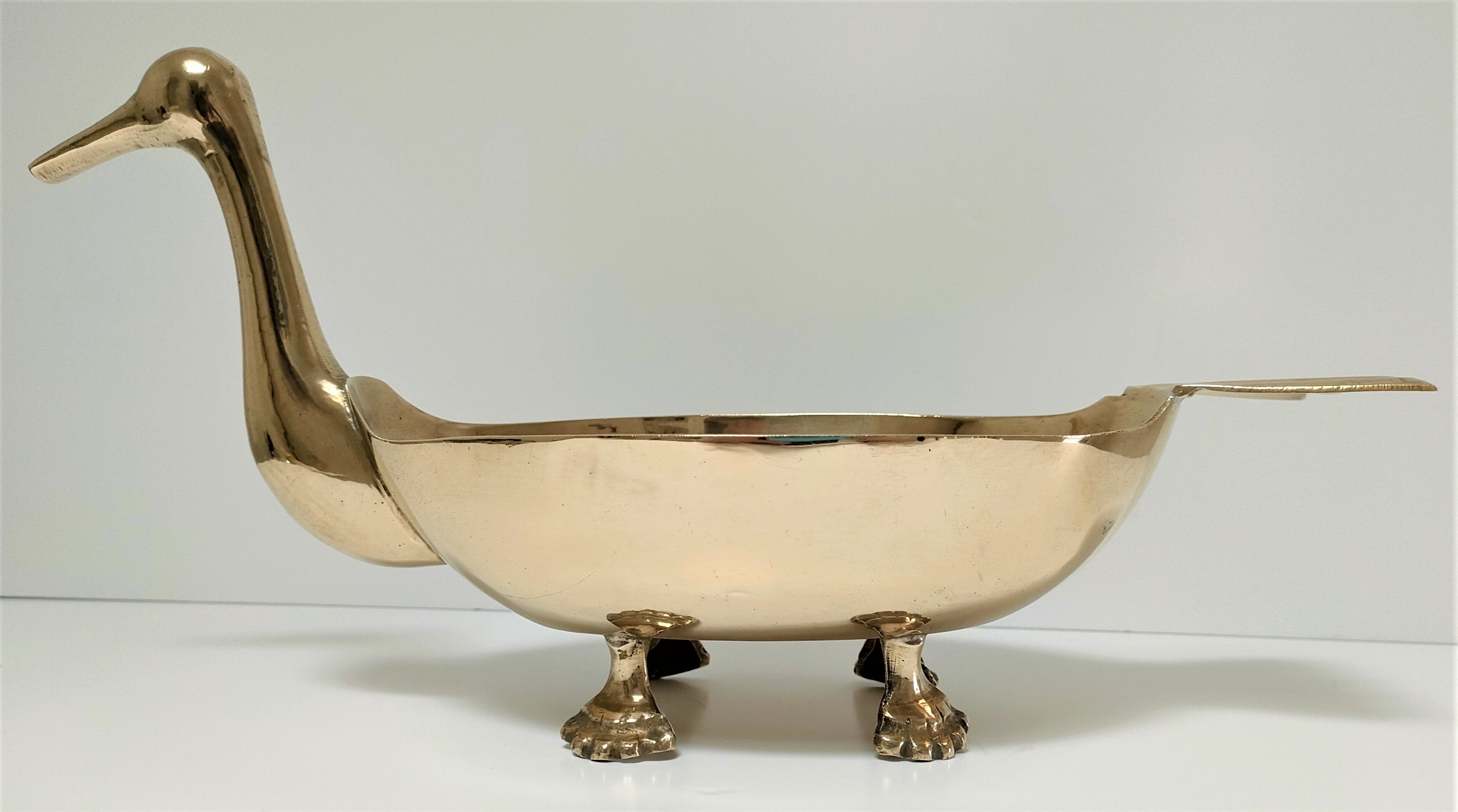 Zoomorphic cut brass bird 70s