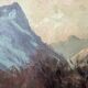 Painting "River of the Alps", Oil on panel, framed