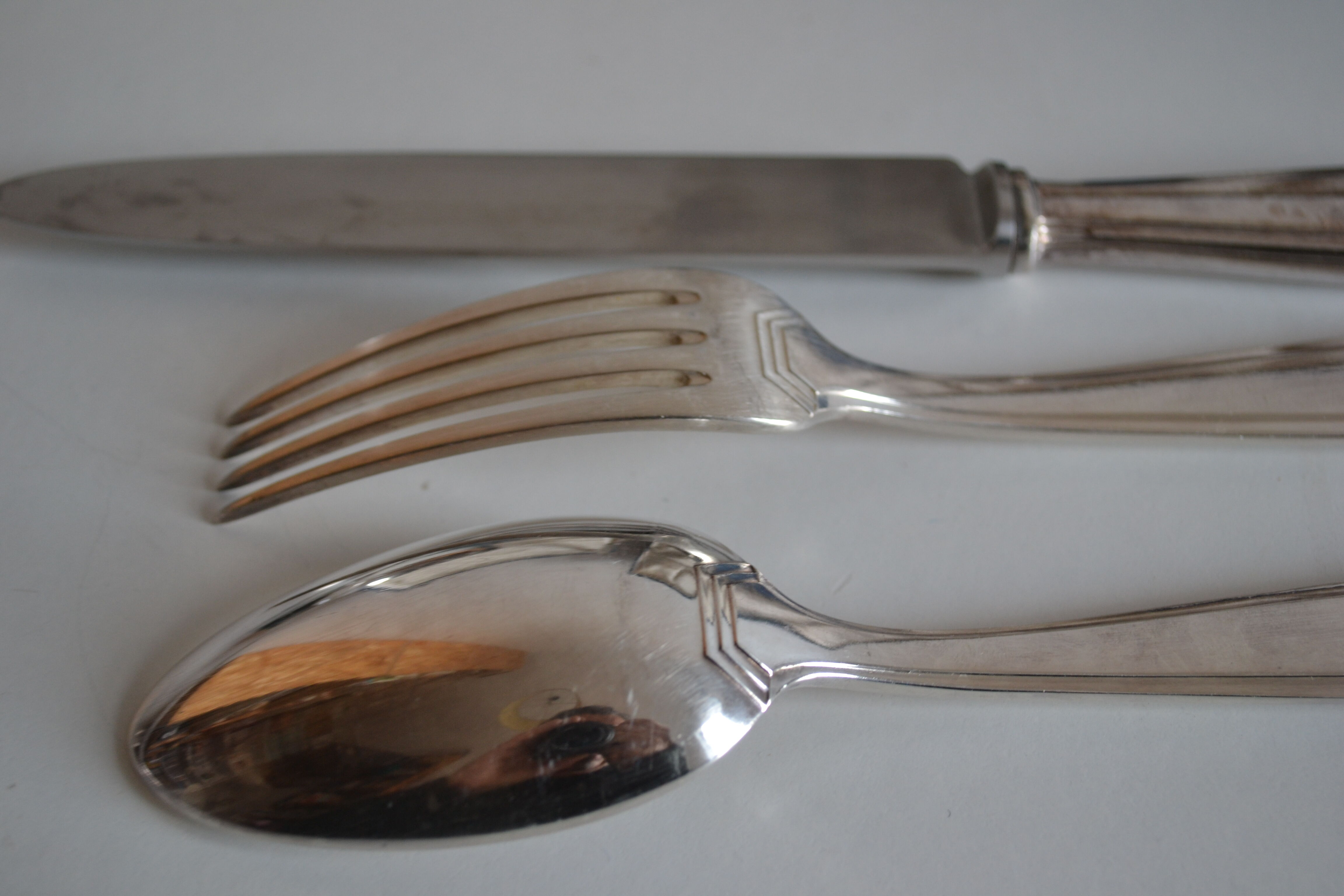 Menagere art deco metal argente boulenger 49 pieces