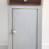 Antique Bedside Table in Weathered Grey Wood