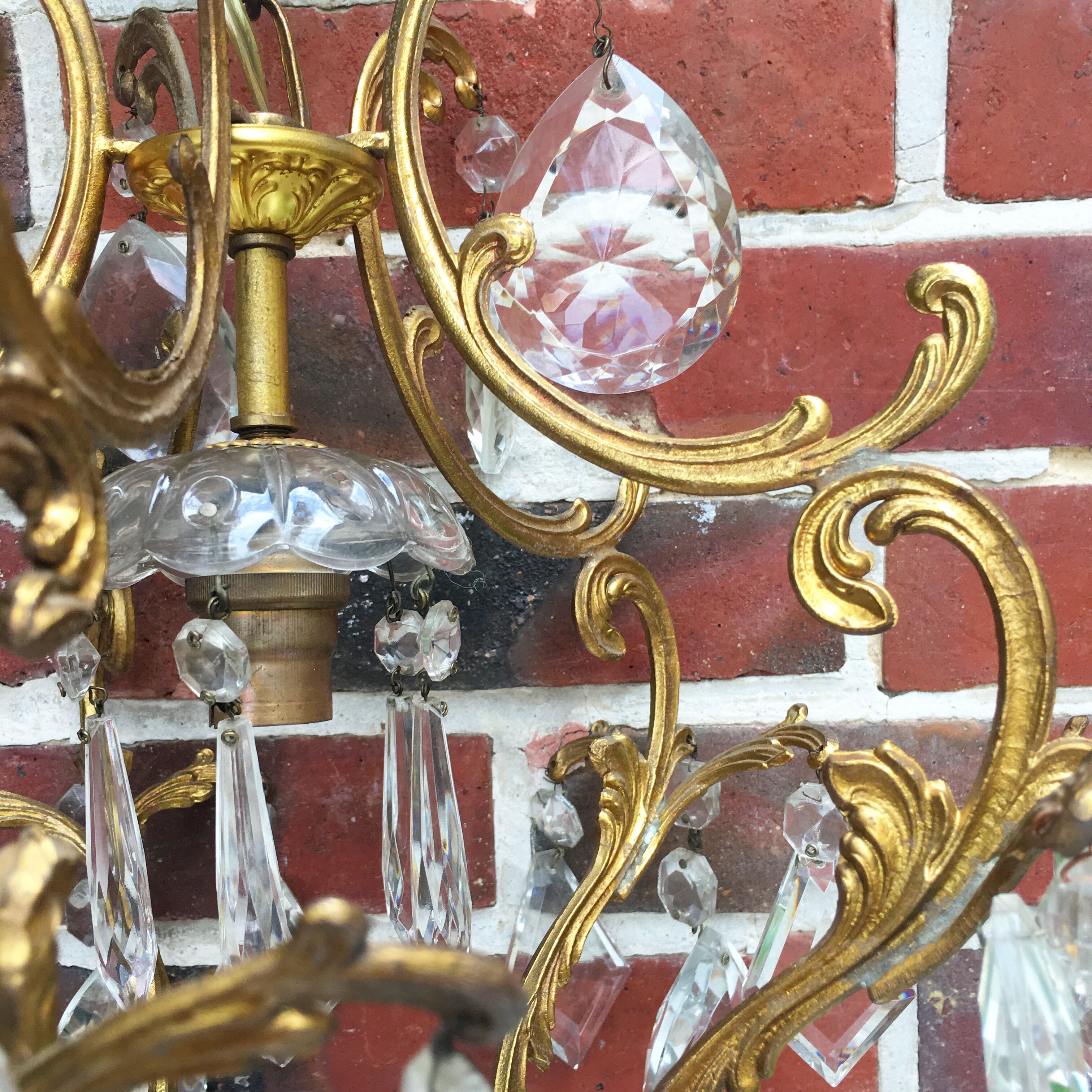 Old chandelier has tassels