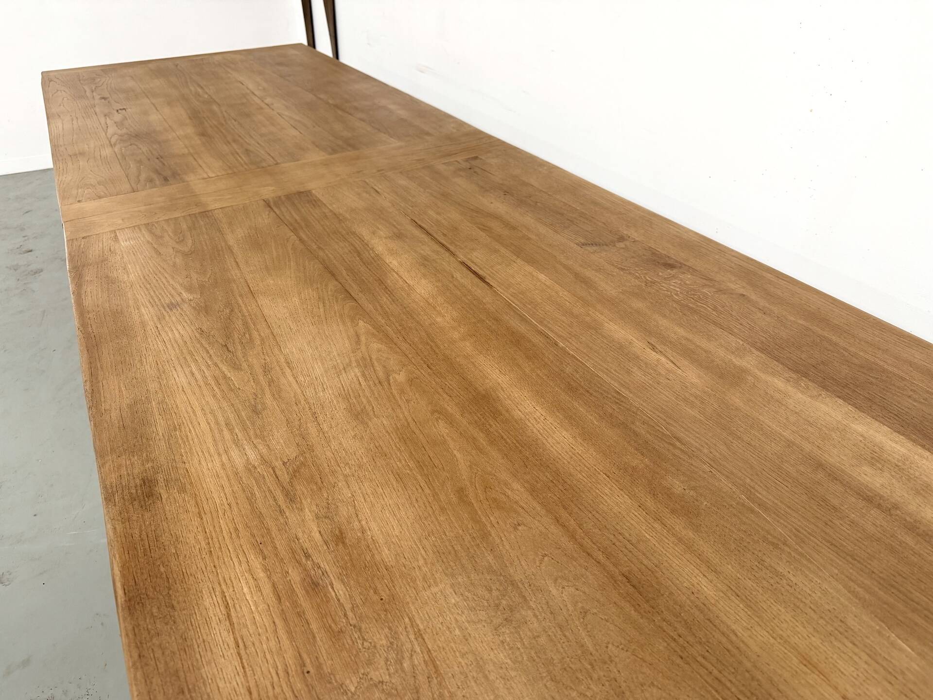 XXL farmhouse table in solid oak 350 cm - Reconstruction Style - 1950s