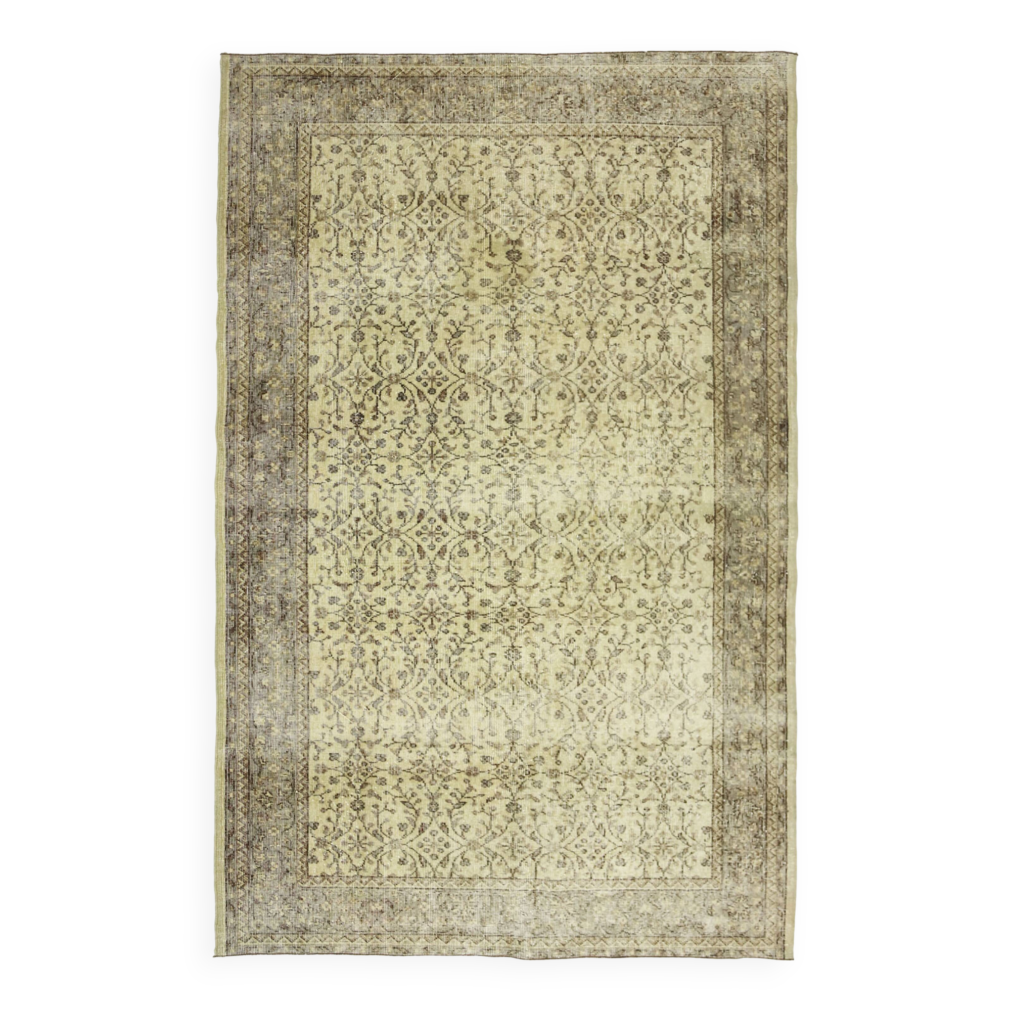 One-of-a-kind turkish handwoven vintage rug - rustic vintage charm 243x 159 cm