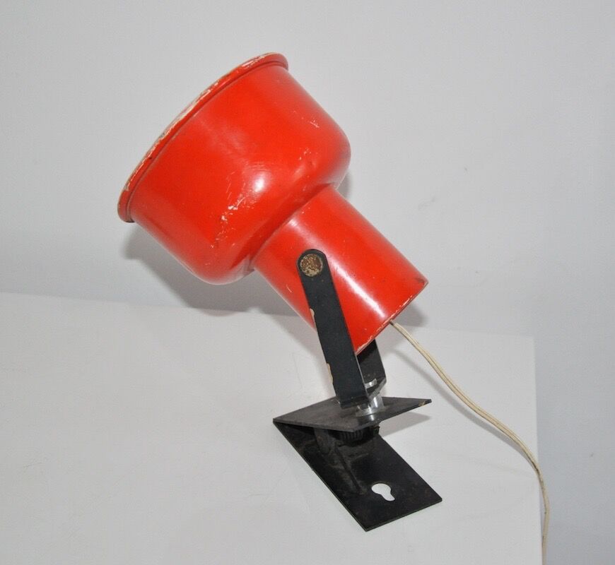 Red clamp lamp