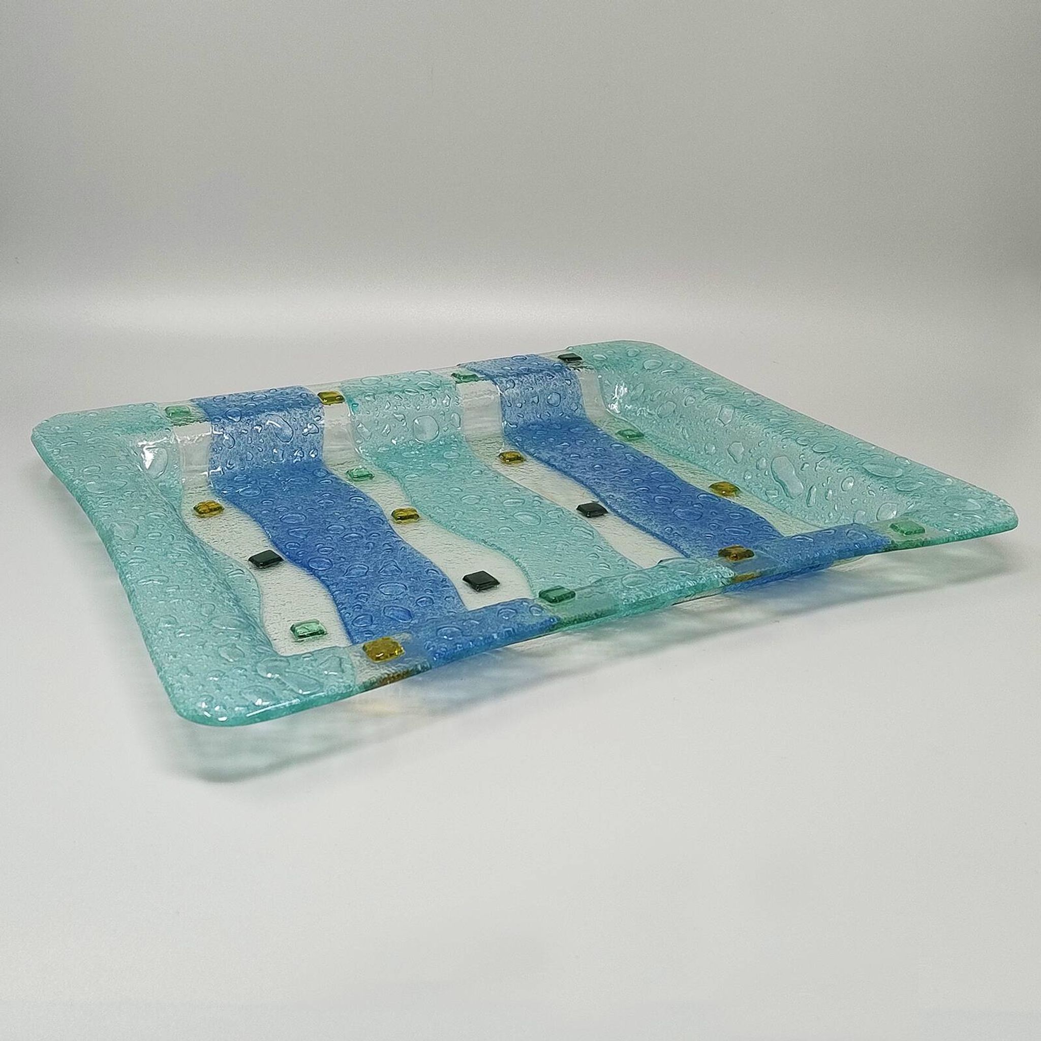 1970s Astonishing Tray By Albatros in Murano Glass. Made in Italy