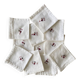 12 Madagascar embroidered tea or tea towels - Cotton - 26x26 cm