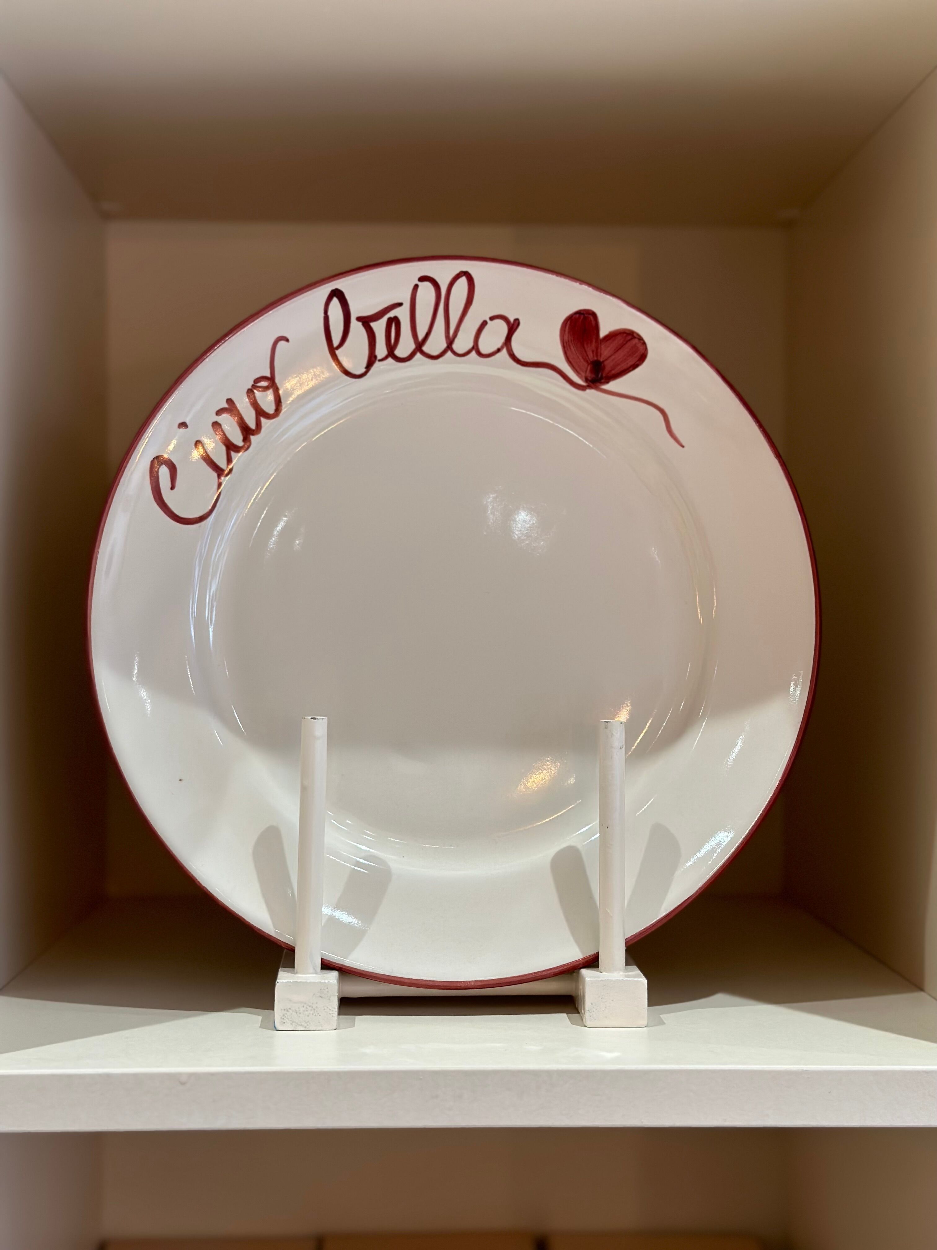 Hand-painted Italian plate "Ciao Bella"