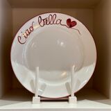Hand-painted Italian handmade plate "Ciao Bella"