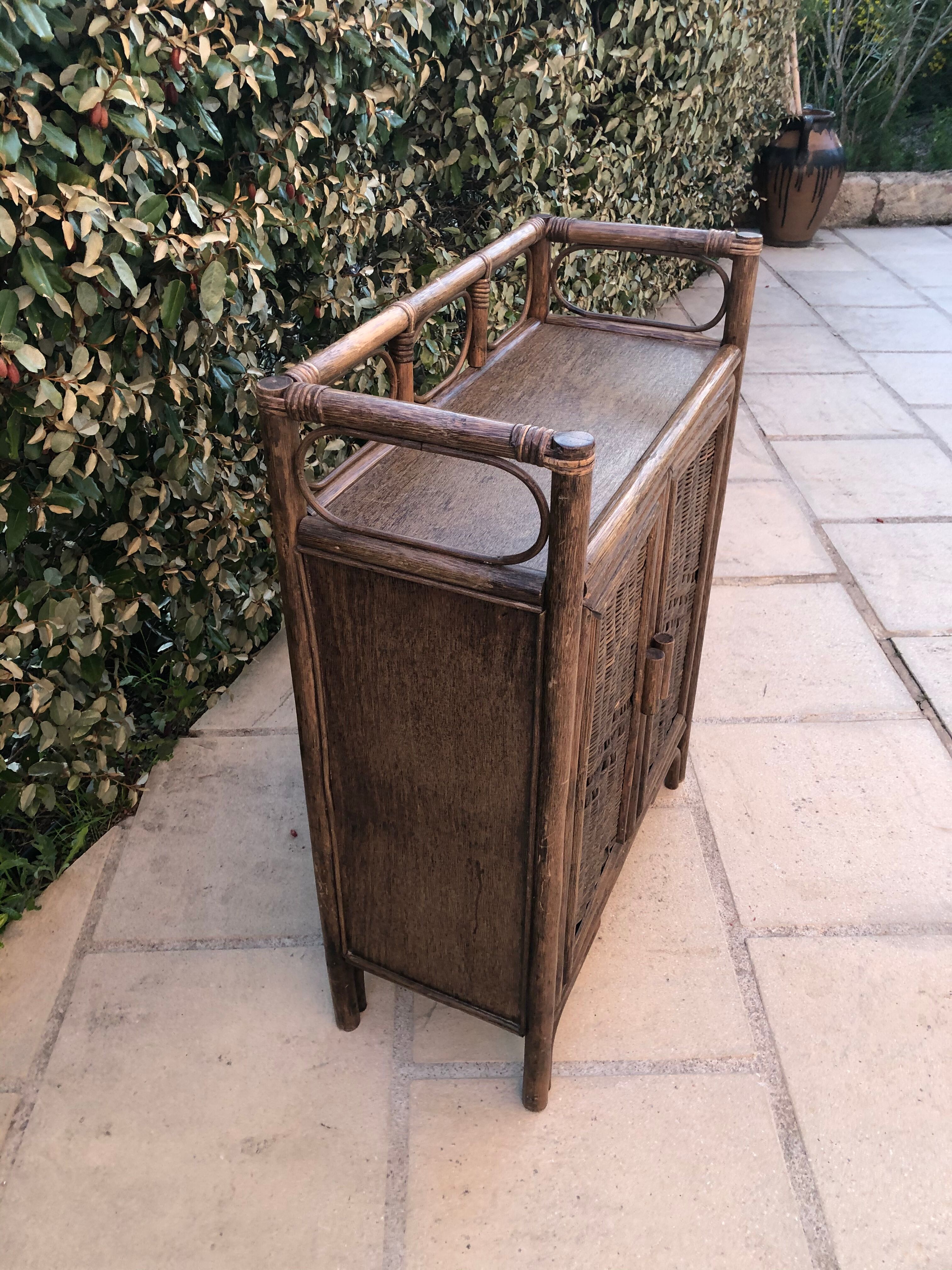 Rattan and bamboo buffet