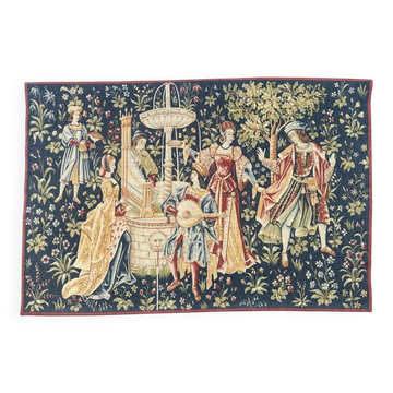 Hand-screen printed tapestry "concert of fountains"
