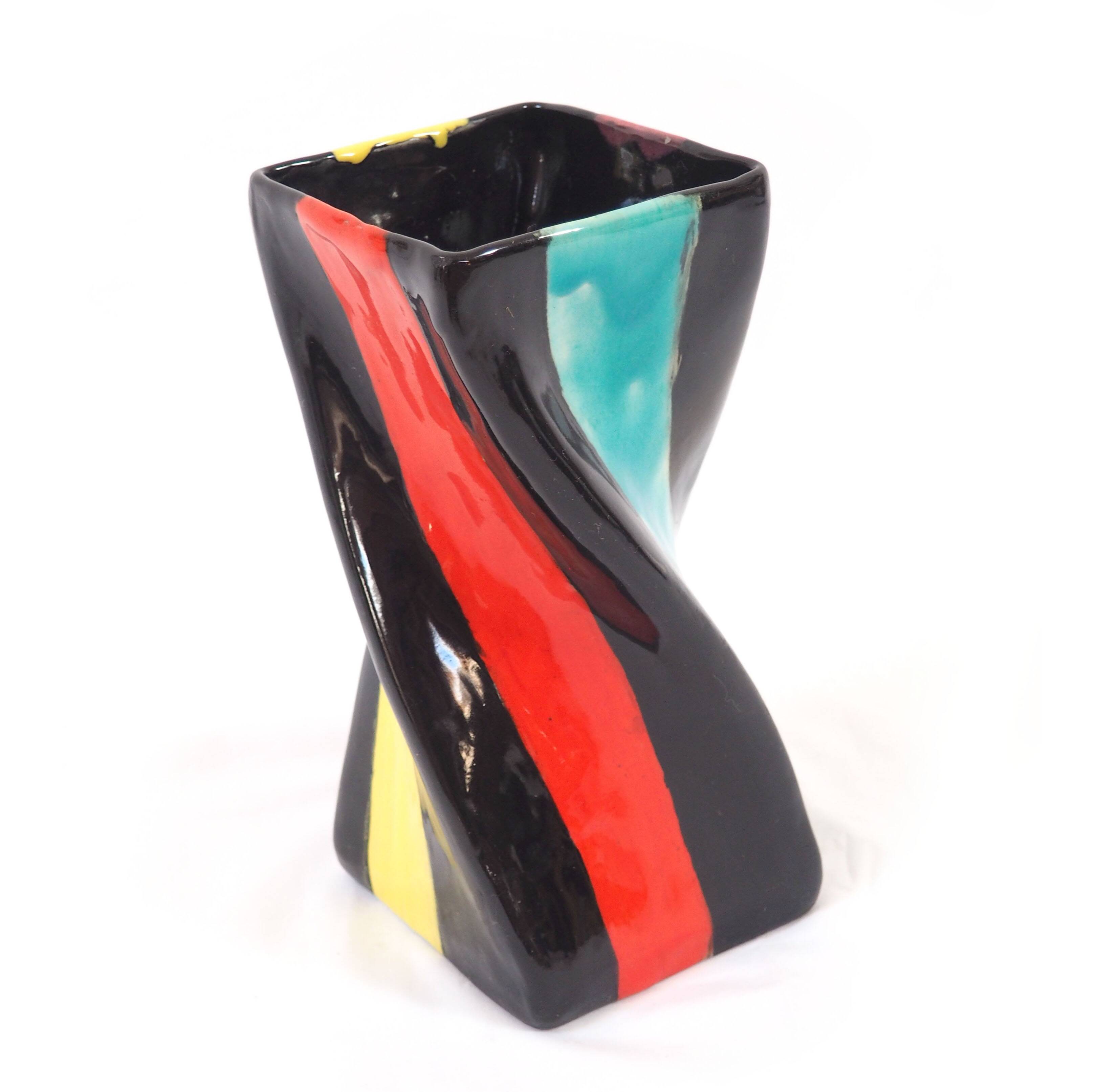 Multicolored ceramic vase