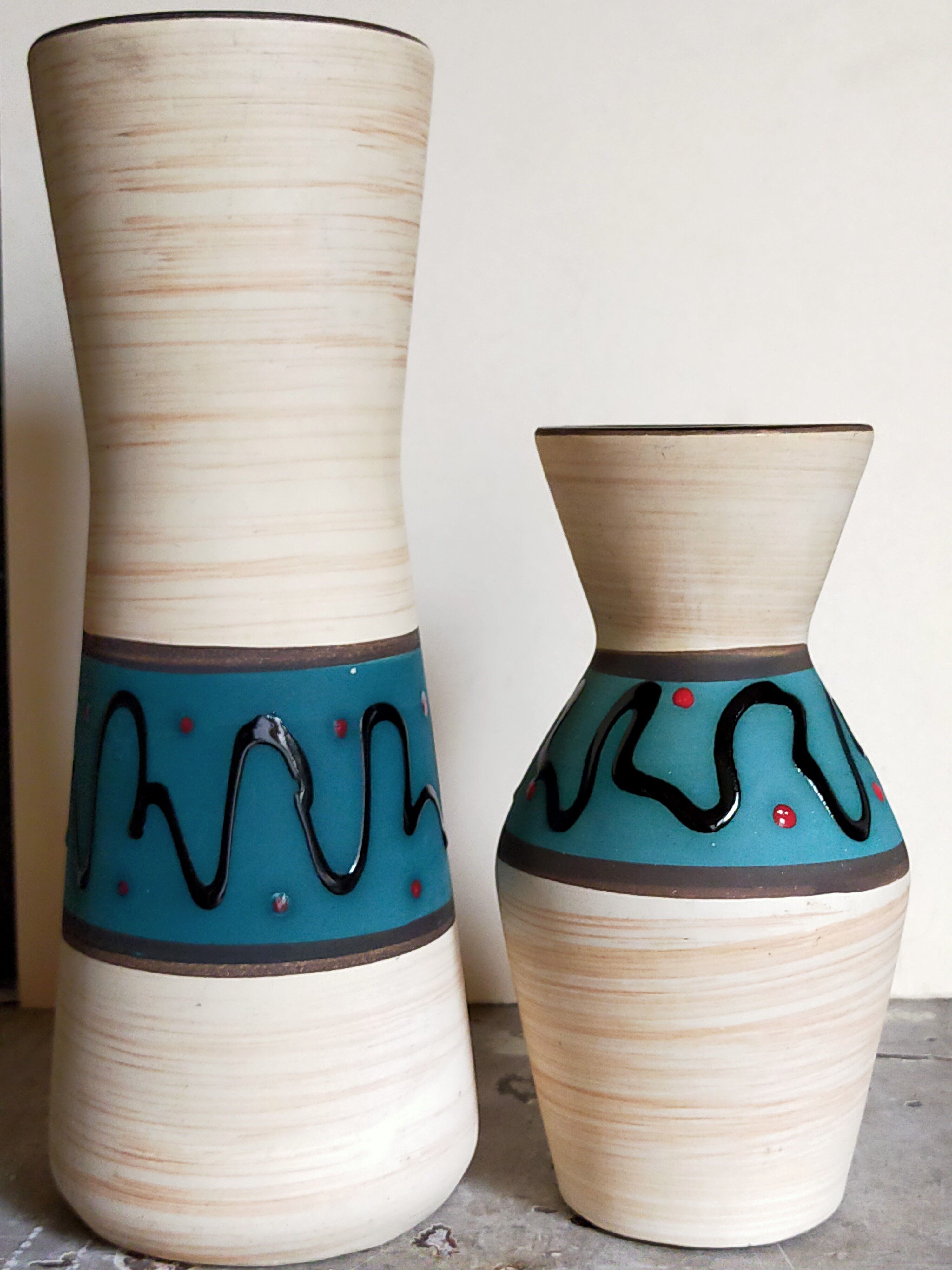 W vase duo.  Germay 50s