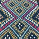 Tapis bleu à motifs multicolores tissés mains en laine naturelle