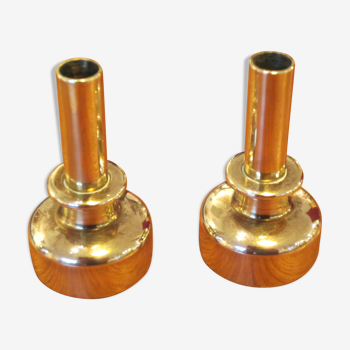 Pair of Scandinavian brass candlesticks L92 by Hans-Agne Jakobsson