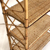 Vintage rattan shelf 60's