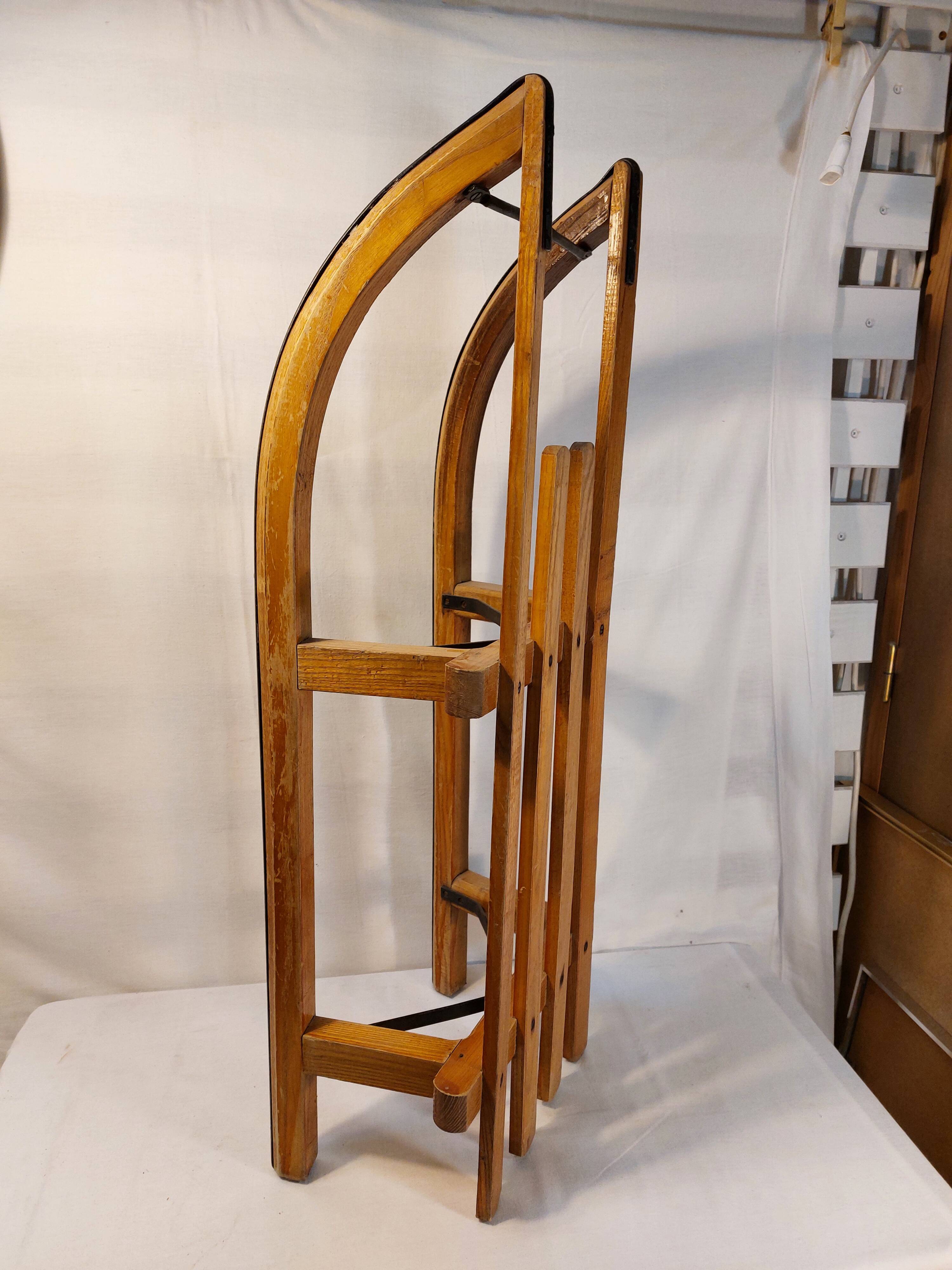Vintage wooden sled La Hutte - 85 cm - 70s