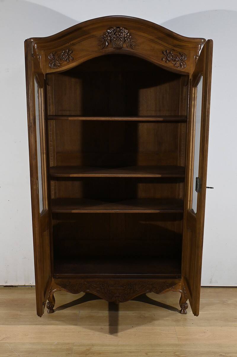 Walnut Display Cabinet, Louis XV Style – Late 19th Century