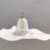 Postmodern white murano glass pendant marked la murrina, italy 1980s