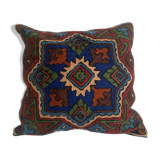 Housse de coussin en laine brodé à la main 40x40 cm