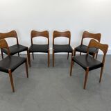 Set of 6 model 71 teak dining chairs by Niels O Møller for JL Møllers 1950s