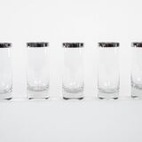 Set of glasses, Hollywood Regency style, 1970s, made in Italy