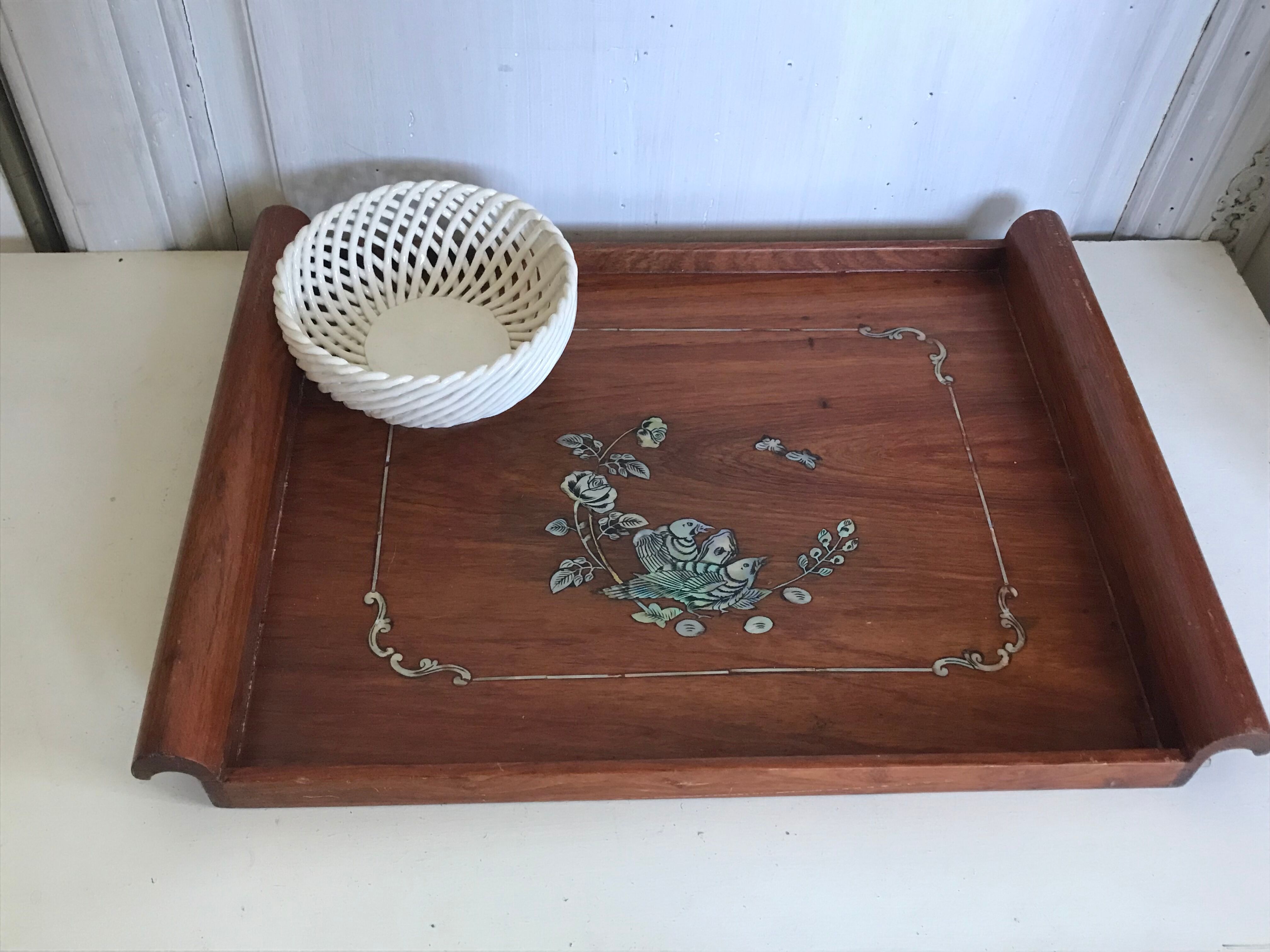 Wood and mother-of-pearl top