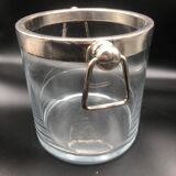 Ice bucket in glass and silver metal