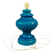 Antique large lamp base in duck blue glazed ceramic
