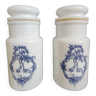 Vintage opaline apothecary pots made in Italy