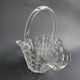 Antique clear glass basket or bowl - Libochovice glassworks - Czechoslovakia