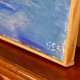 Original Swedish oil on canvas from the mid-century "Coast" vintage and framed.