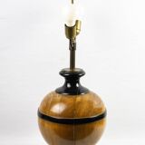 Turned wooden ball lamp base