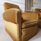 Pair of velvet armchairs