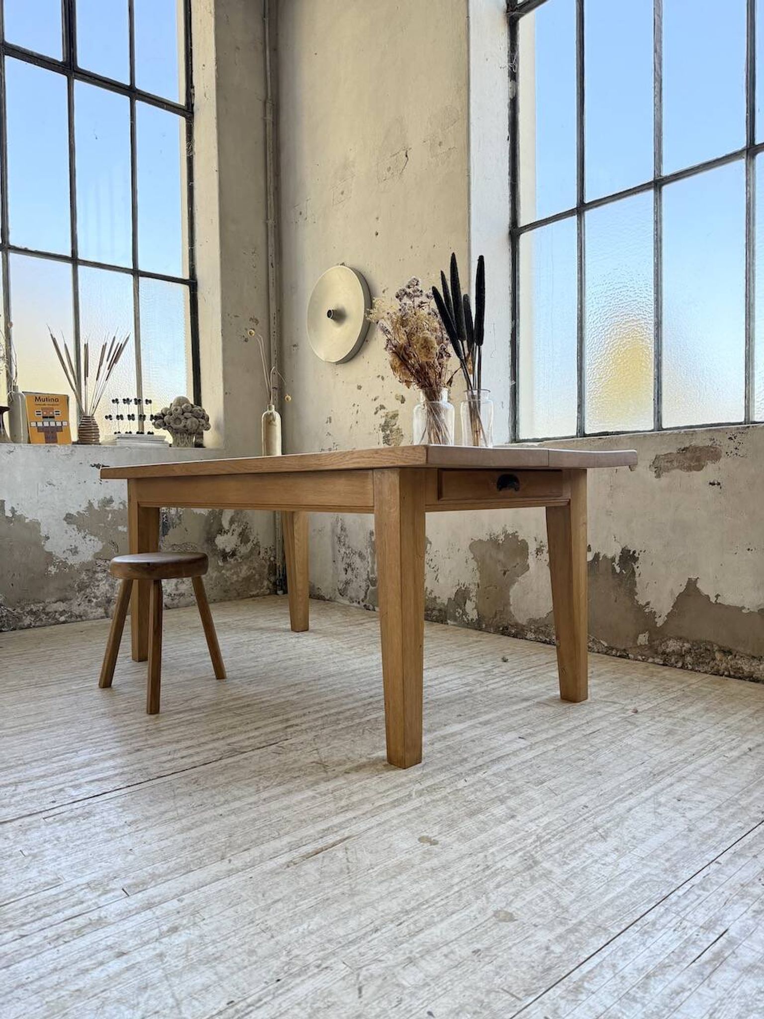 Table de ferme extensible en chêne massif