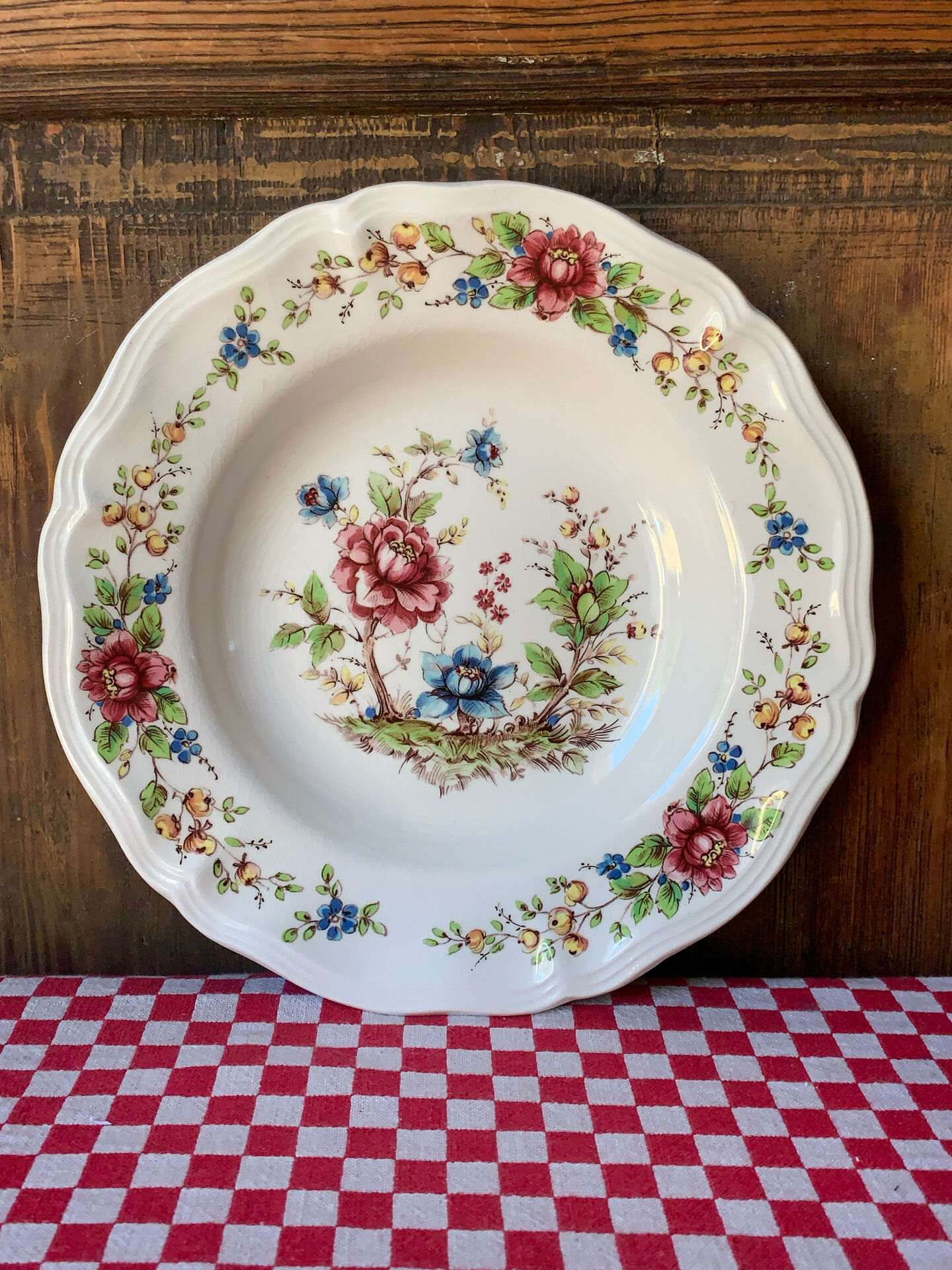 Six assiettes creuses 1960 Sarreguemines modèle Eden