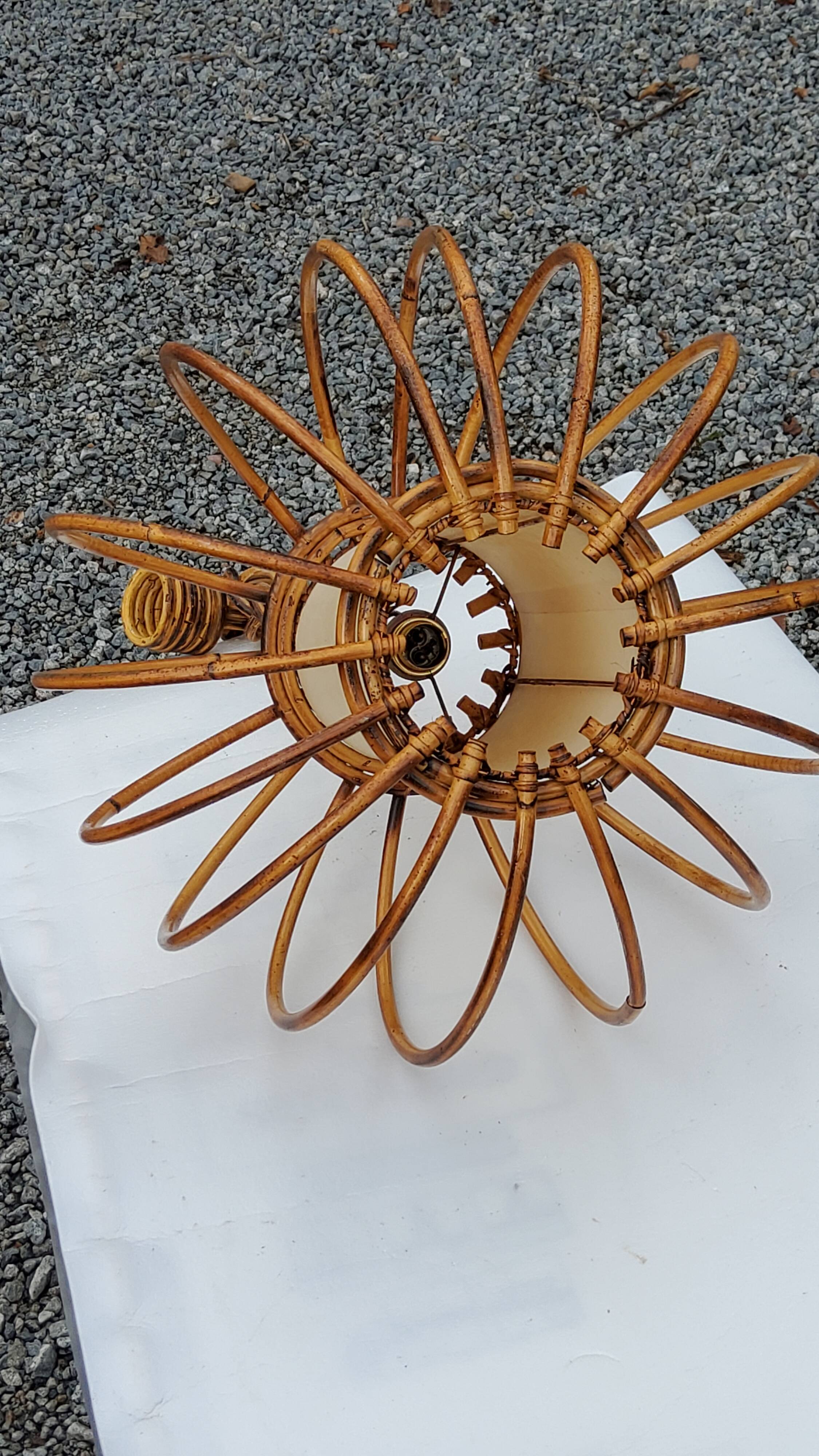 70s rattan pendant light