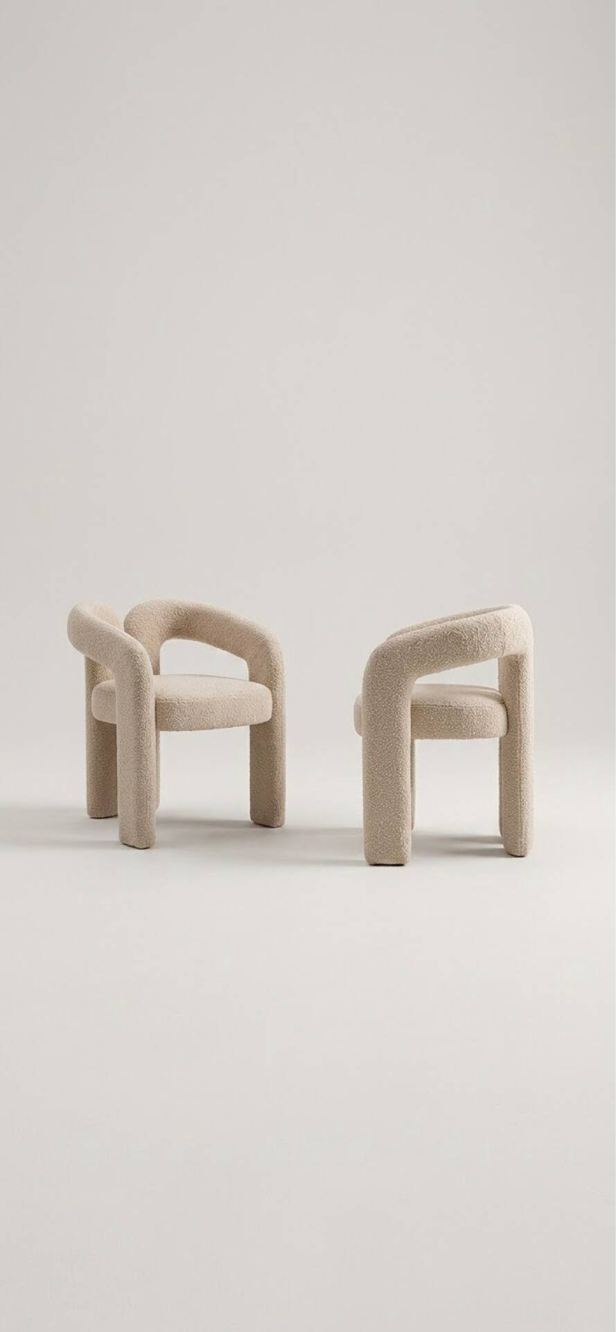 Set of 2 Designer Chairs, white fabric