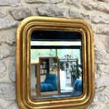 Antique mirror 42.5/36.5cm Louis-Philippe gilded with gold leaf, mercury