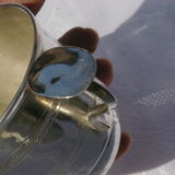 Tisher cup in silver metal and glass