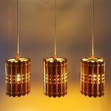3 Scandinavian suspensions vintage pine 1960