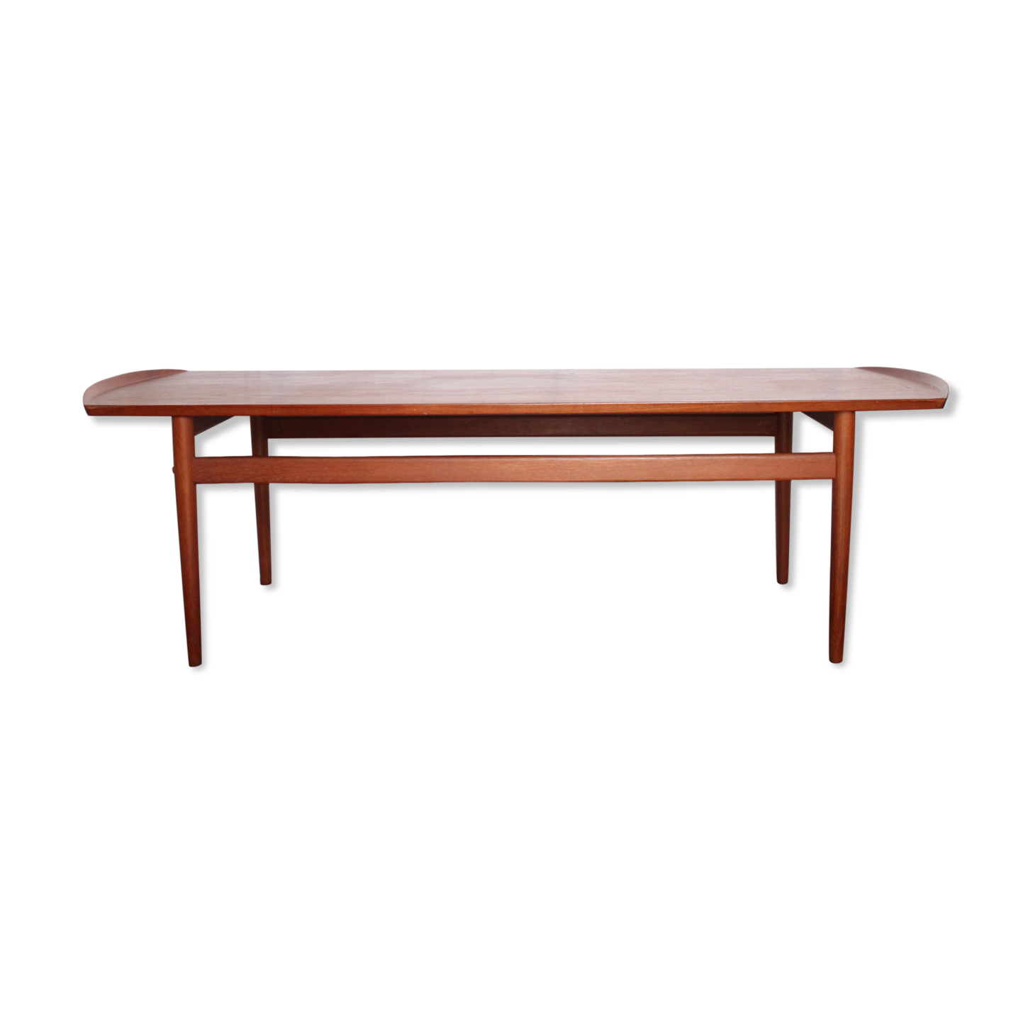 Scandinavian coffee table in teak and Briare enamels, vintage branded Bovirke