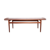 Scandinavian coffee table in teak and Briare enamels, vintage branded Bovirke