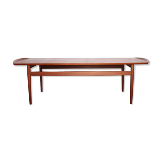 Scandinavian coffee table in teak and Briare enamels, vintage branded Bovirke