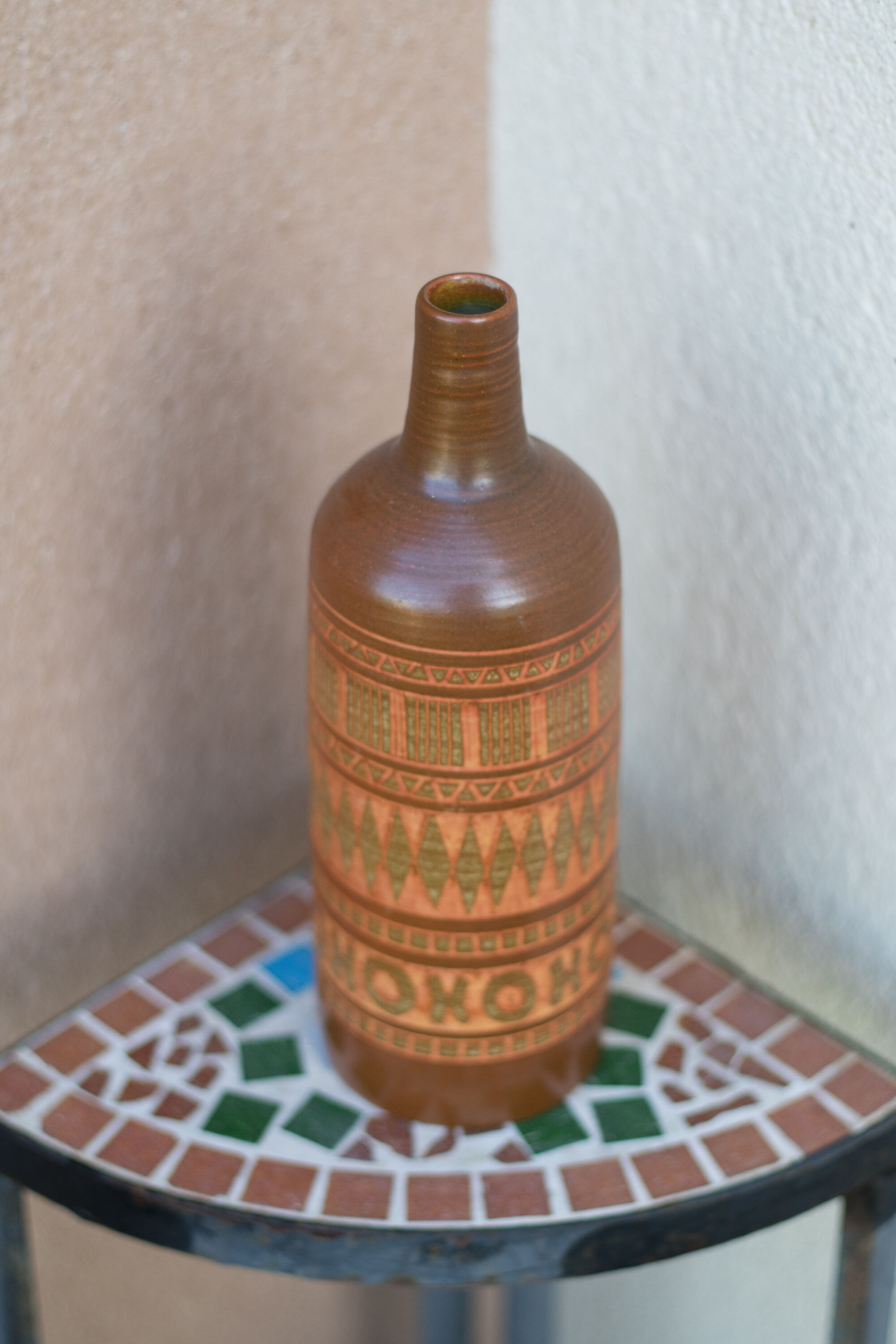 Vase bottle of ceramicpainter painter serge Jamet