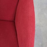 Vintage Artifort Design Armchair Model Ben in Sturdy Red Fabric