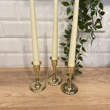 3 brass candle holders