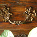 Louis XV style chest of drawers in solid oak, 20th century