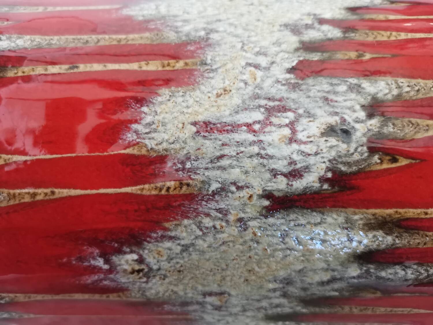 Vase vintage Scheurich poterie ouest-allemande LoRa Zig-Zag Fat Lava, 1970